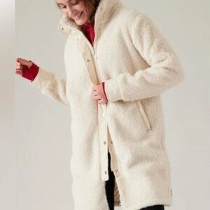 ATHLETA COZY DAY HYBRID COAT Sz SMALL In CREAM